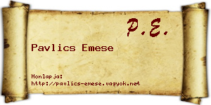 Pavlics Emese névjegykártya